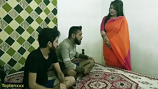 Indian hot xxx threesome sex&excl; Malkin aunty and team a few prepubescence hot sex&excl; clear hindi audio